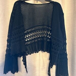Elegant Black Crochet Sweater